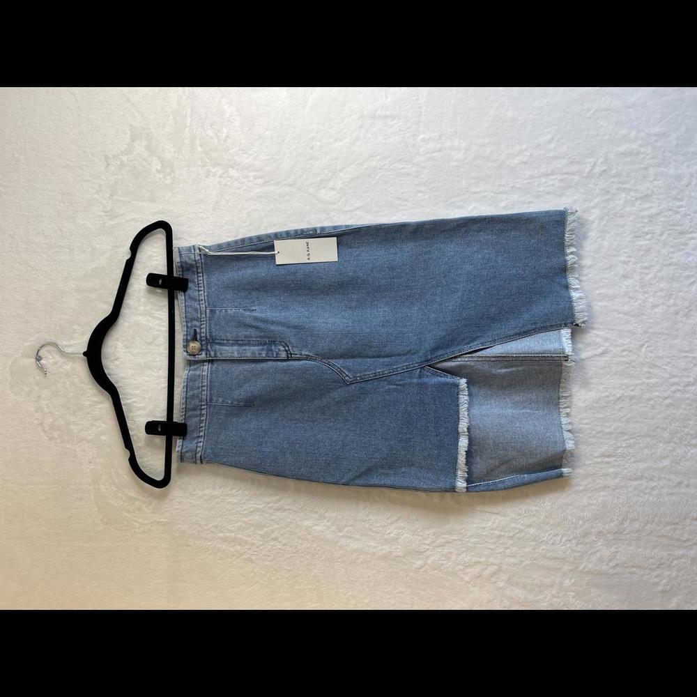 R.G. Kane Raw Denim Cutout Skirt